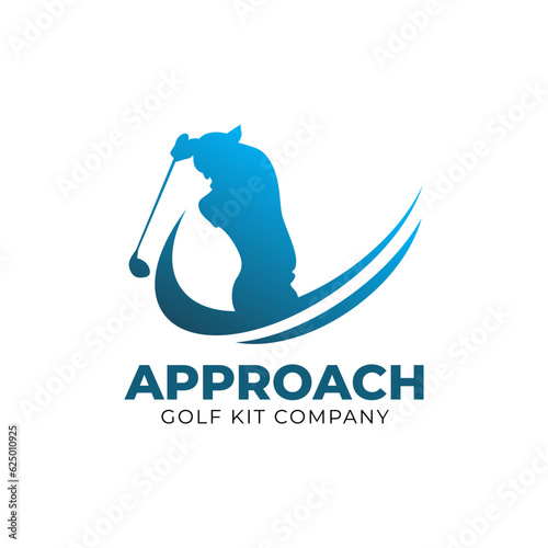 approach golf logo design idea for company, brand, store or business. vector