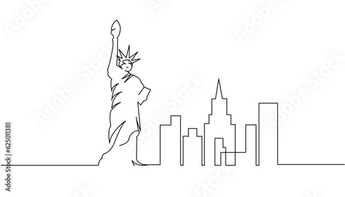 new york city skyline line art style vector eps 10 © Wahyu