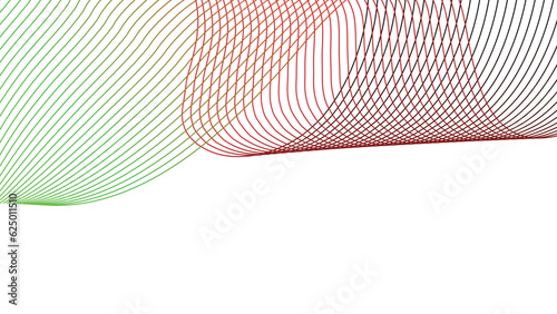 black red white green abstract tech wavy lines gradient background isolated