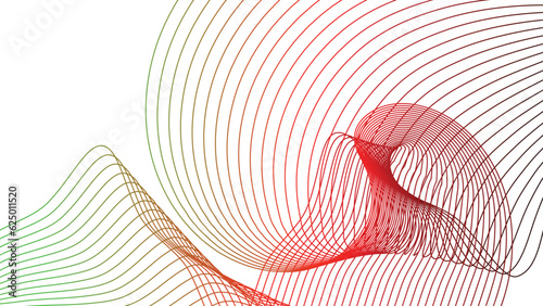 black red white green abstract tech wavy lines gradient background isolated