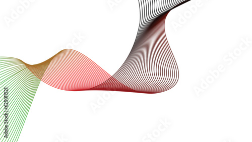 black red white green abstract tech wavy lines gradient background isolated