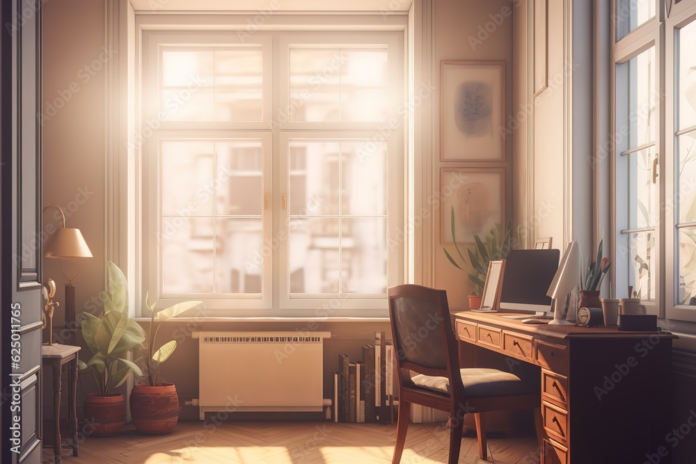 Fototapeta premium Bookshelve with books background, Library education. Generative AI