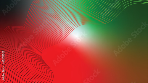 black red white green abstract tech wavy lines gradient background 