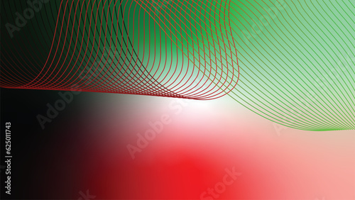black red white green abstract tech wavy lines gradient background 