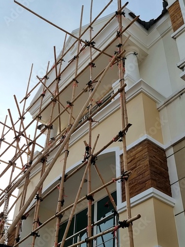 Bamboo scaffolding for construction
