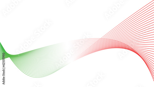 green red white abstract tech wavy lines gradient background 