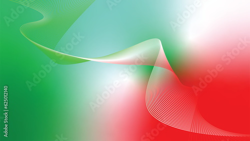 green red white abstract tech wavy lines gradient background 