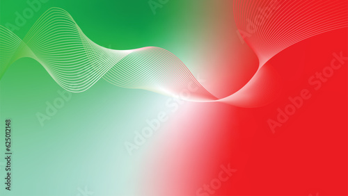 green red white abstract tech wavy lines gradient background 