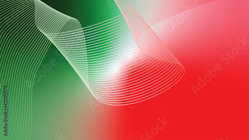 green red white abstract tech wavy lines gradient background 