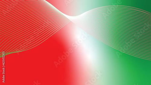 green red white abstract tech wavy lines gradient background 