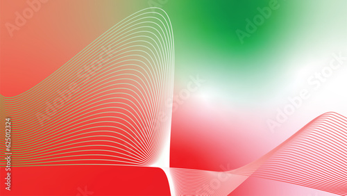 green red white abstract tech wavy lines gradient background  photo