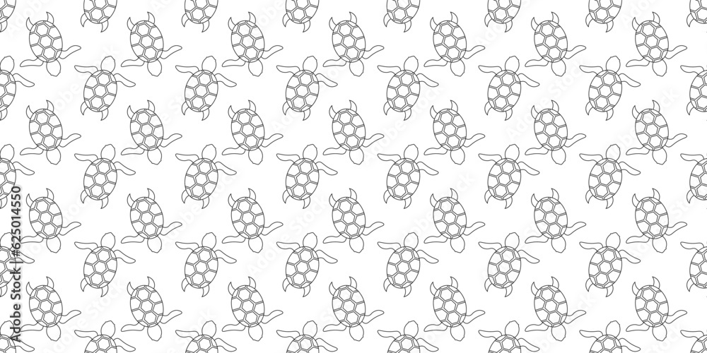 outline turtles seamless pattern outline turtles seamless pattern