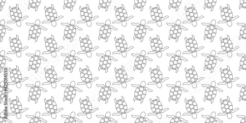 outline turtles seamless pattern