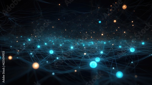 Glowing Particles Network: Digital Data Unleashed