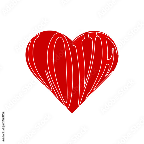 illustration of red love heart, affection