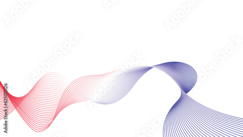 blue white red flag abstract tech wavy lines background isolated