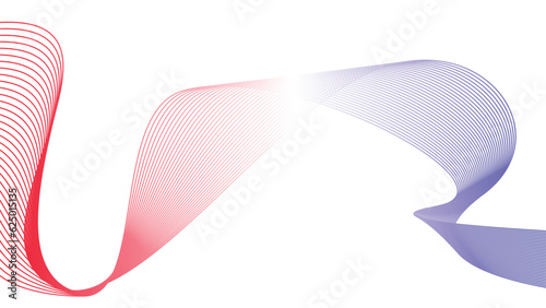 blue white red flag abstract tech wavy lines background isolated