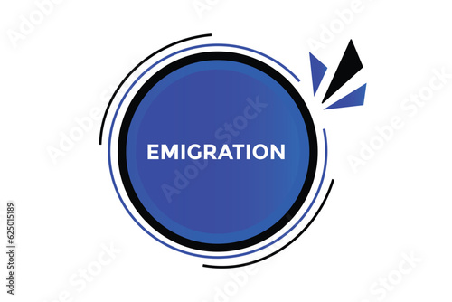Emigration button web banner templates. Vector Illustration 
