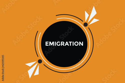 Emigration button web banner templates. Vector Illustration 
