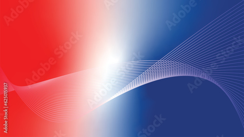 blue white red flag abstract tech wavy lines background 