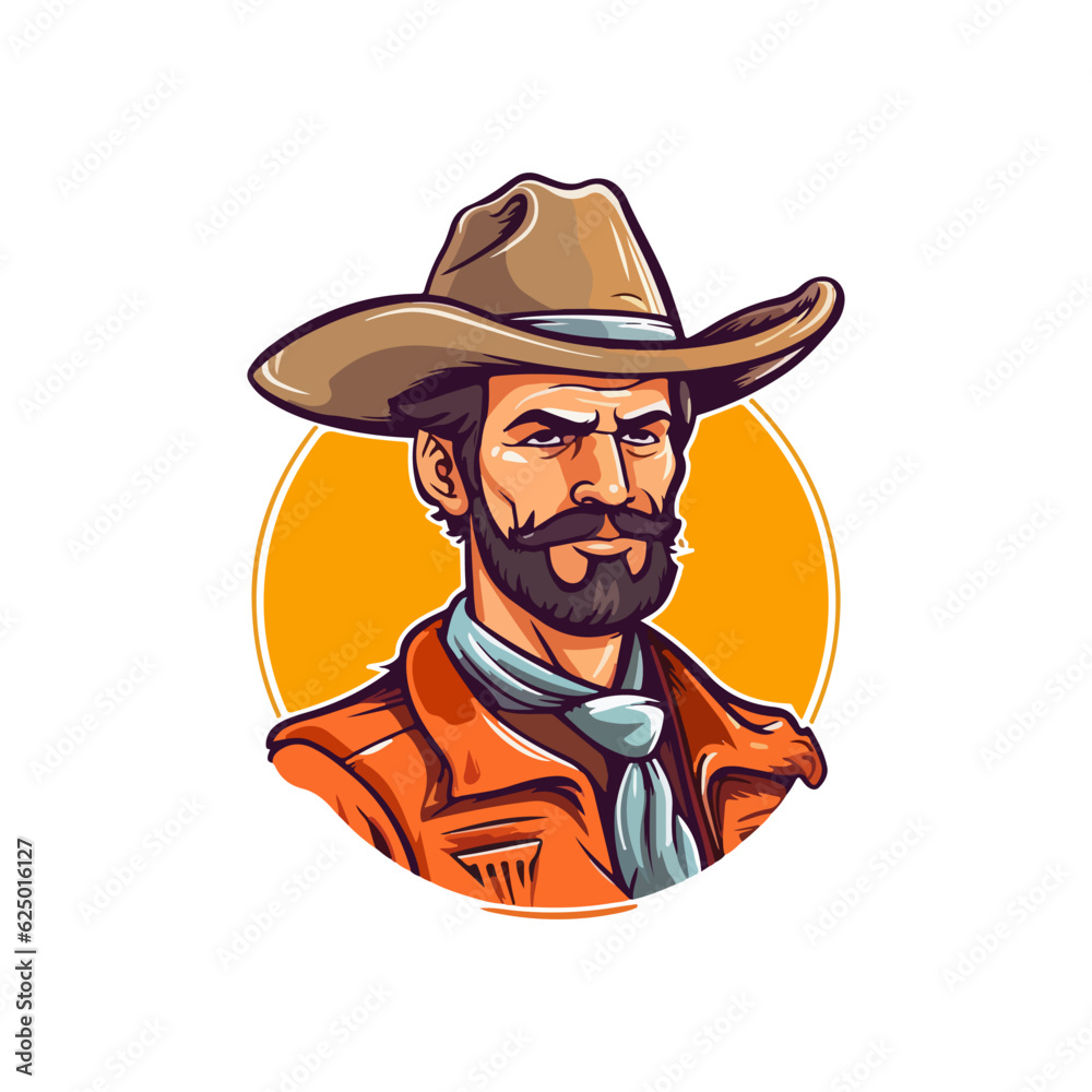 cowboy with a hat vector mascot cowboy with a hat vector mascot