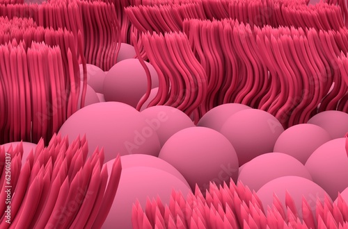 Nasal mucosa lines (respiratory epihtelium) - closeup view 3d illustration photo