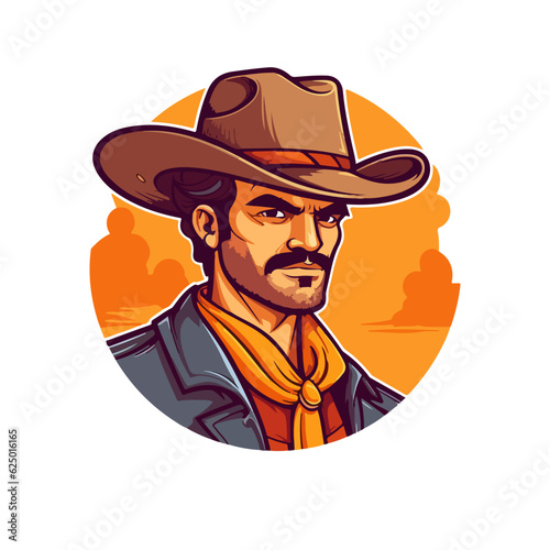 cowboy with a hat vector mascot