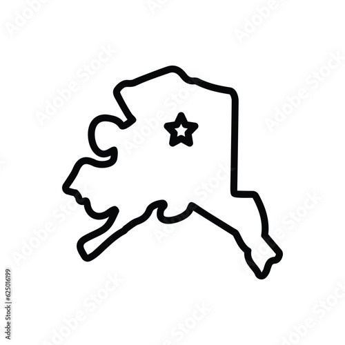 Black line icon for alaska 
