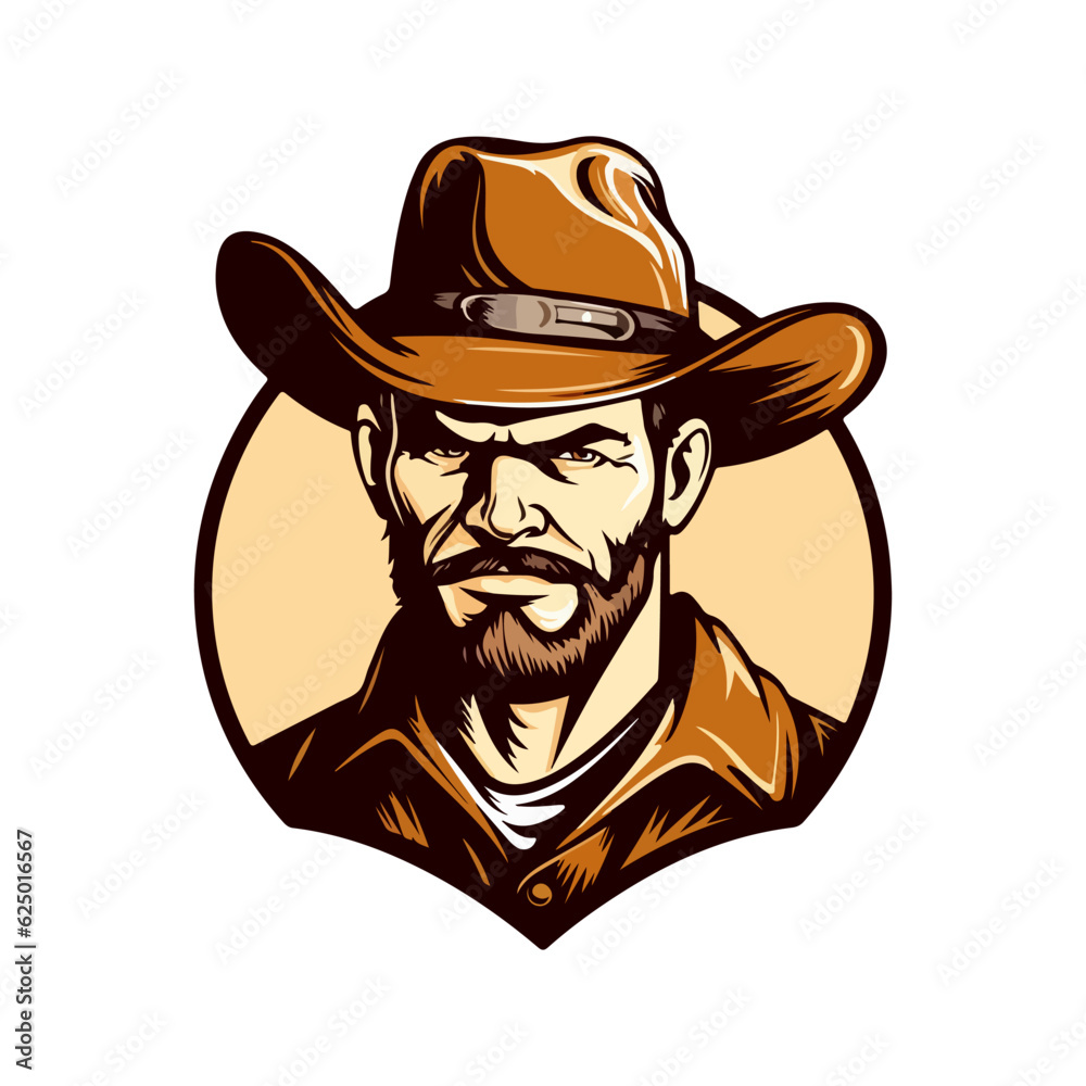 mascot of cowboy with a hat vector