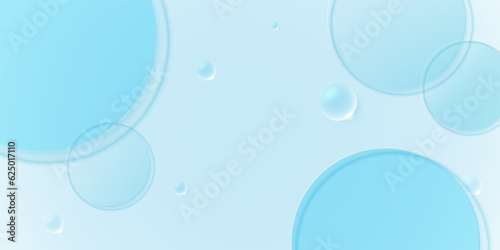 Cosmetic product display background with blue glass in top view. design of circular glass disks for packaging presentation. vector design.