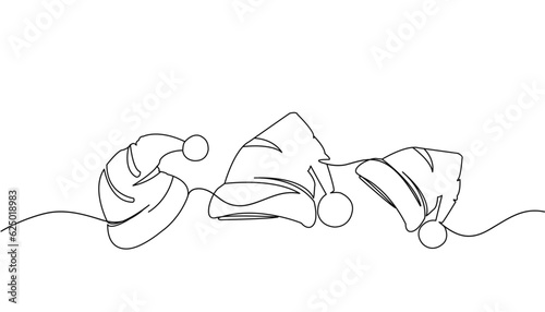 Christmas vector santa's had line art style eps 10