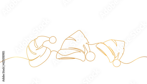 Christmas vector santa's had line art style eps 10