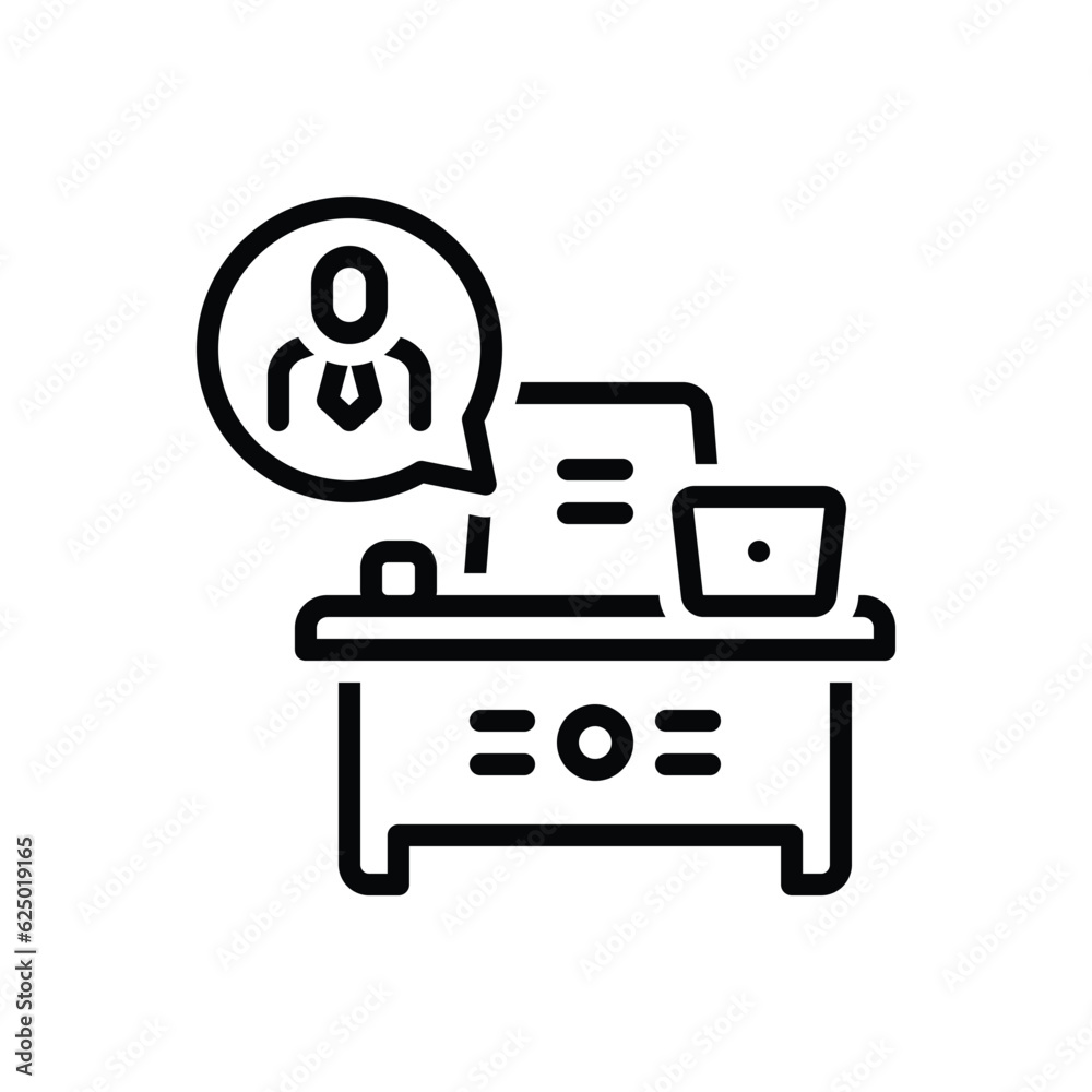 Black line icon for require 