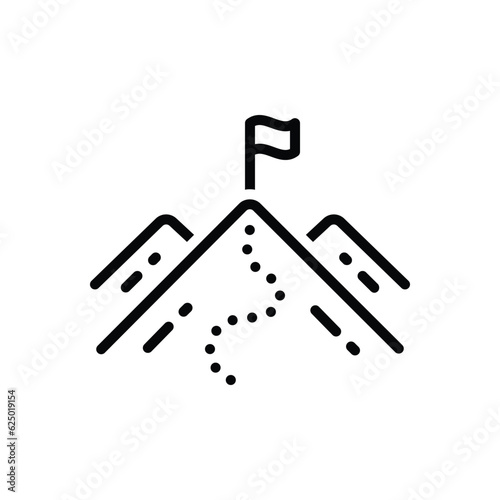 Black line icon for peak 
