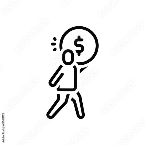 Black line icon for require 