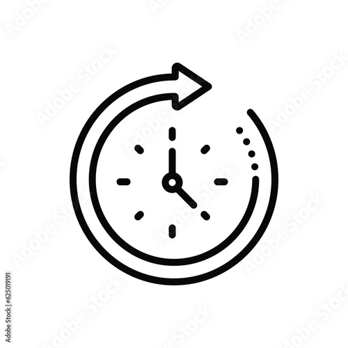 Black line icon for since 