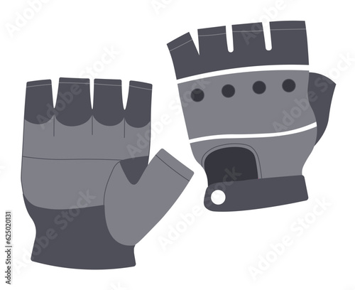 Leather gloves for bikers or cyclists, mittens