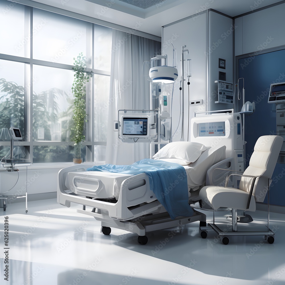 luxurious hospital room, ICU room luxurious hospital room, ICU room