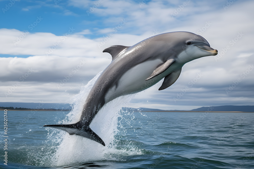 A dolphin jumping out of the water A dolphin jumping out of the water