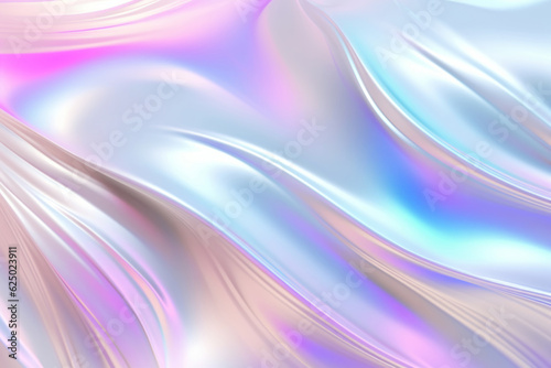 Metallic holographic pastel color background curly pattern design created with Generative AI