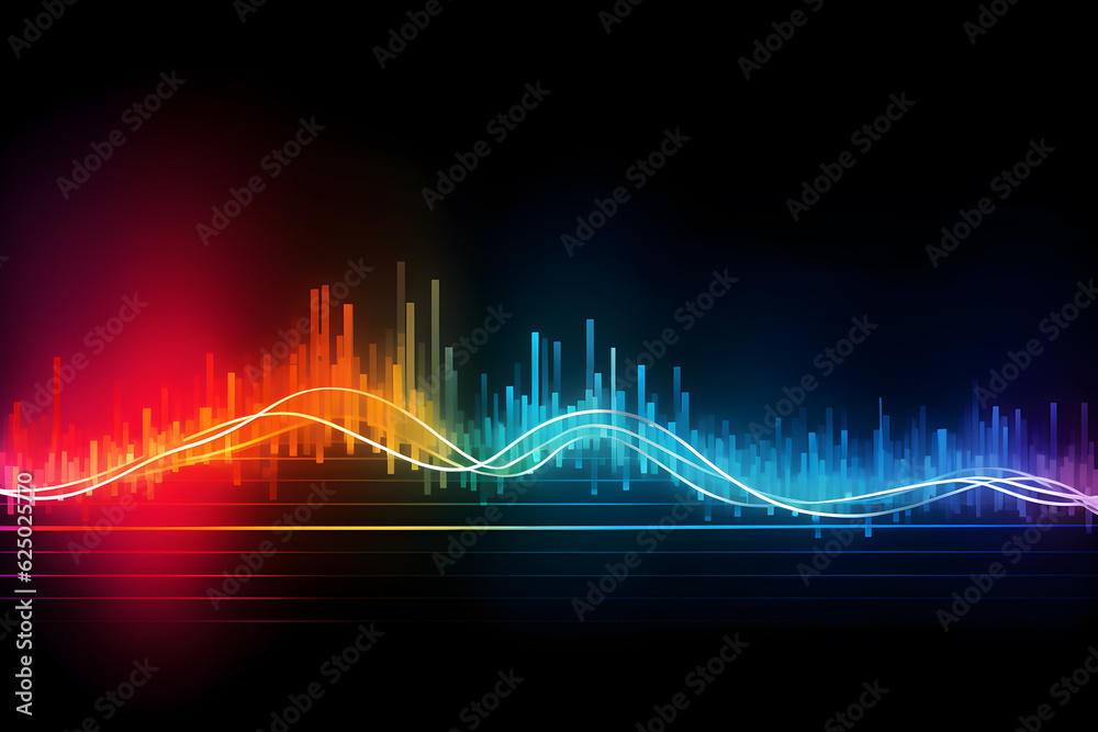 Abstract futuristic background with glowing neon moving high speed wave lines. Colorful neon sound wave technology background. Generative AI. Abstract futuristic background with glowing neon moving high speed wave lines. Colorful neon sound wave technology background. Generative AI.