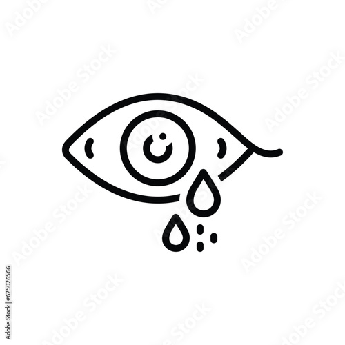 Black line icon for tears 