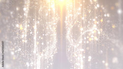 Gold particles luxury and shiny lights elegance abstract background.
