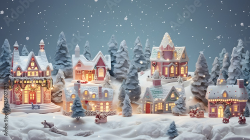  Snowy Vintage Christmas Village: Nostalgic Charm in Winter Wonderland - AI-Generated