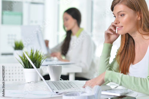 young women working in modern office