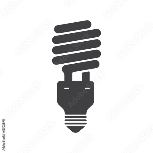CFL lamp icon, energy saver light, electricity symbol isolated vector illustration.
