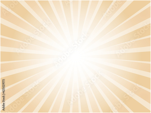 レトロなイメージの太陽光線がまぶしく光る集中線背景素材_オレンジ