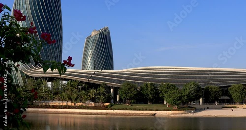 Haihua Island is an artificial island located in Danzhou City, Hainan Province. The island is composed of three independent offshore islands, and the plane shape is three flowers blooming in the sea,  photo