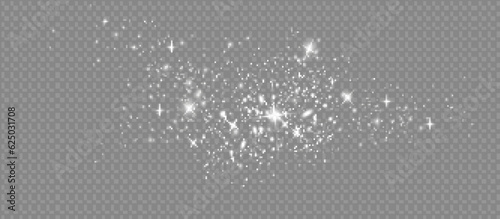 Abstract sparkling shiny texture. Shiny particle effect. Golden sparkling trail of space star dust from shiny particles on a dark background.