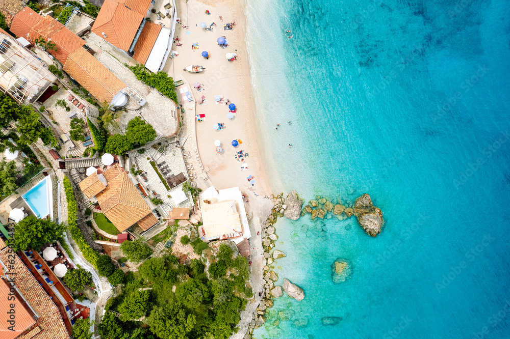 Top view of beach in Greece
